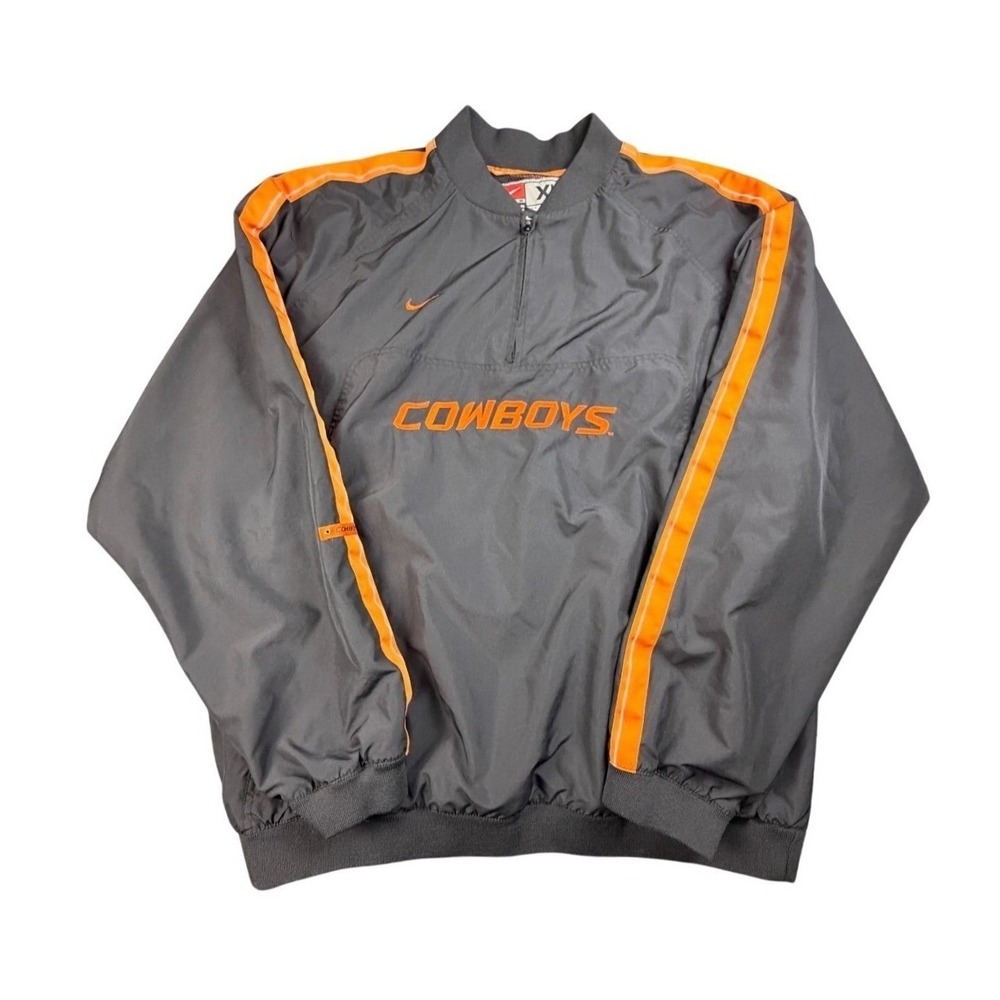 Vintage Nike Mens XL Oklahoma State Cowboys 1/4 Zip Mesh-Lined Windbreaker‎